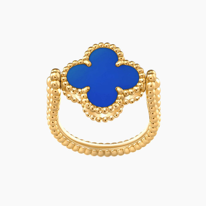 KLOVER REVERSIBLE BLUE AGATE RING